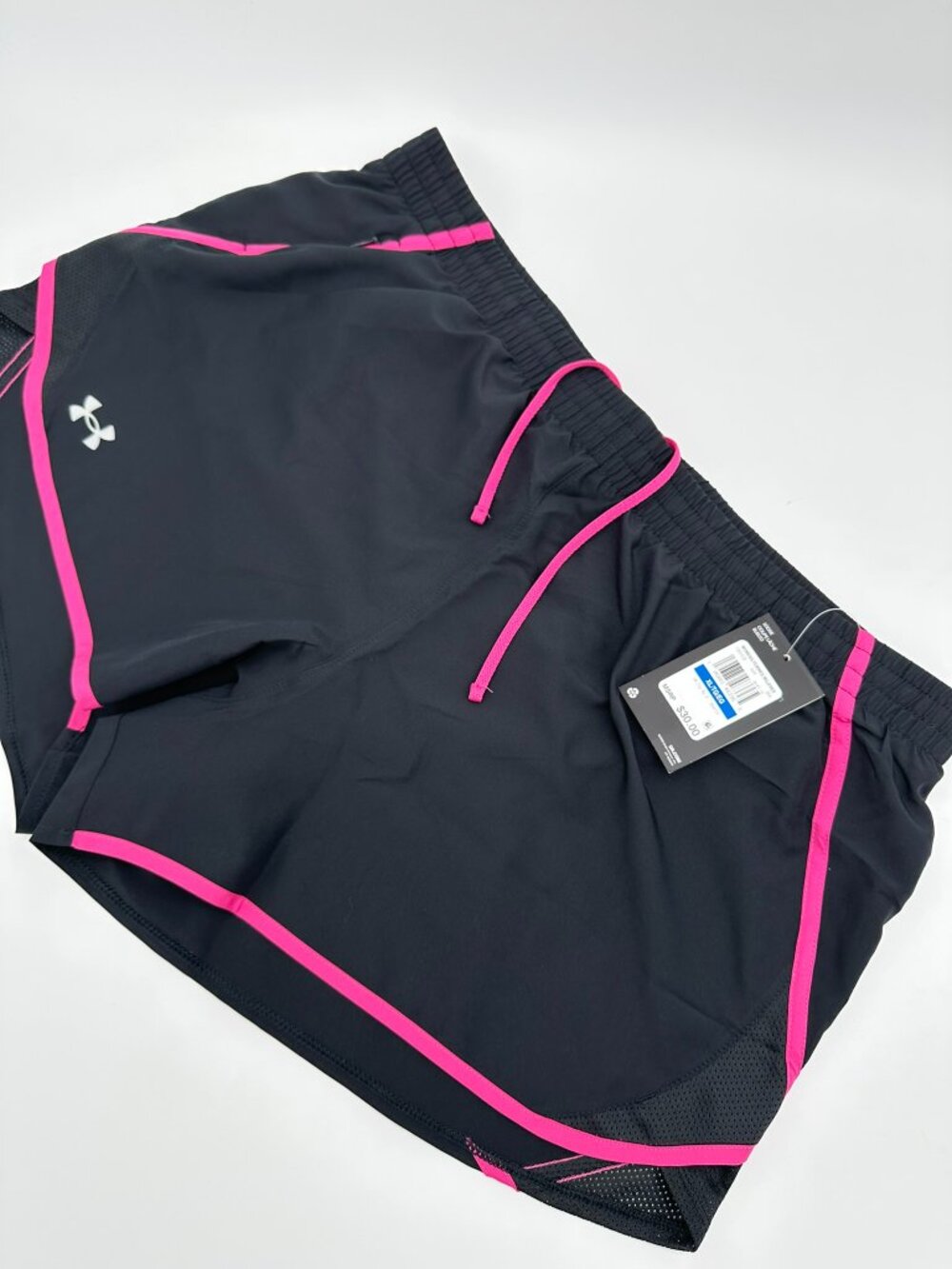 Under Armour Women's Fly By 3" Inseam Running Short, Size XL, Black/Pink